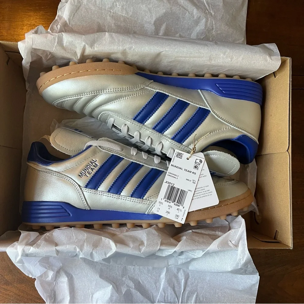 adidas Mundial Team Turf Soccer Cleats - Men's  11 / silver / blue / gum - Picture 3 of 6